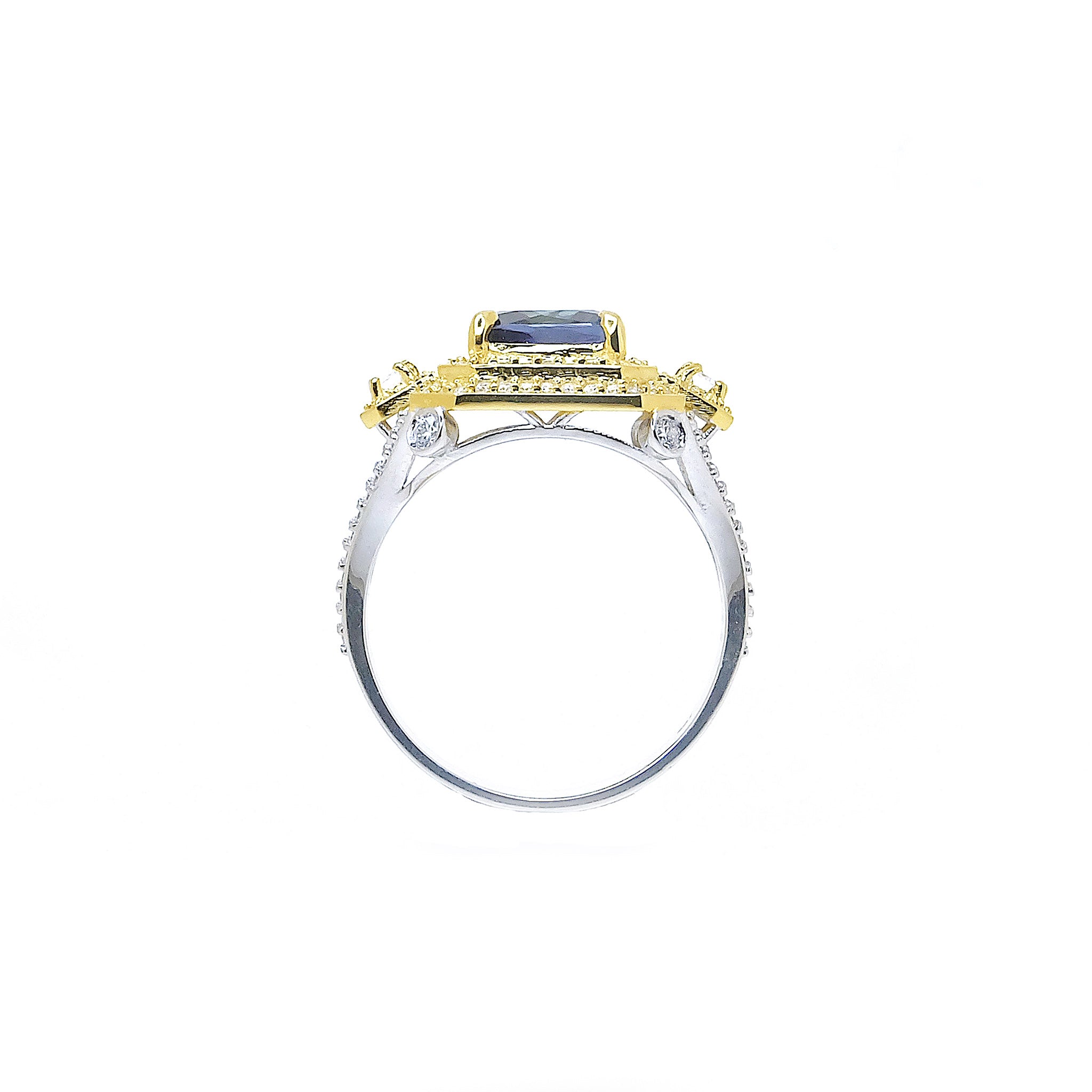 Shatanza Double Halo Cocktail Ring - Tanzanite Oval 2019-207