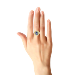 Shatanza Double Halo Cocktail Ring - Tanzanite Oval 2019-207