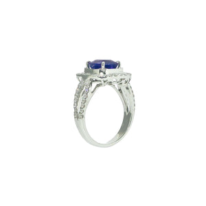 Sirho Halo Gemstone Ring - Tanzanite Cushion 2018-98