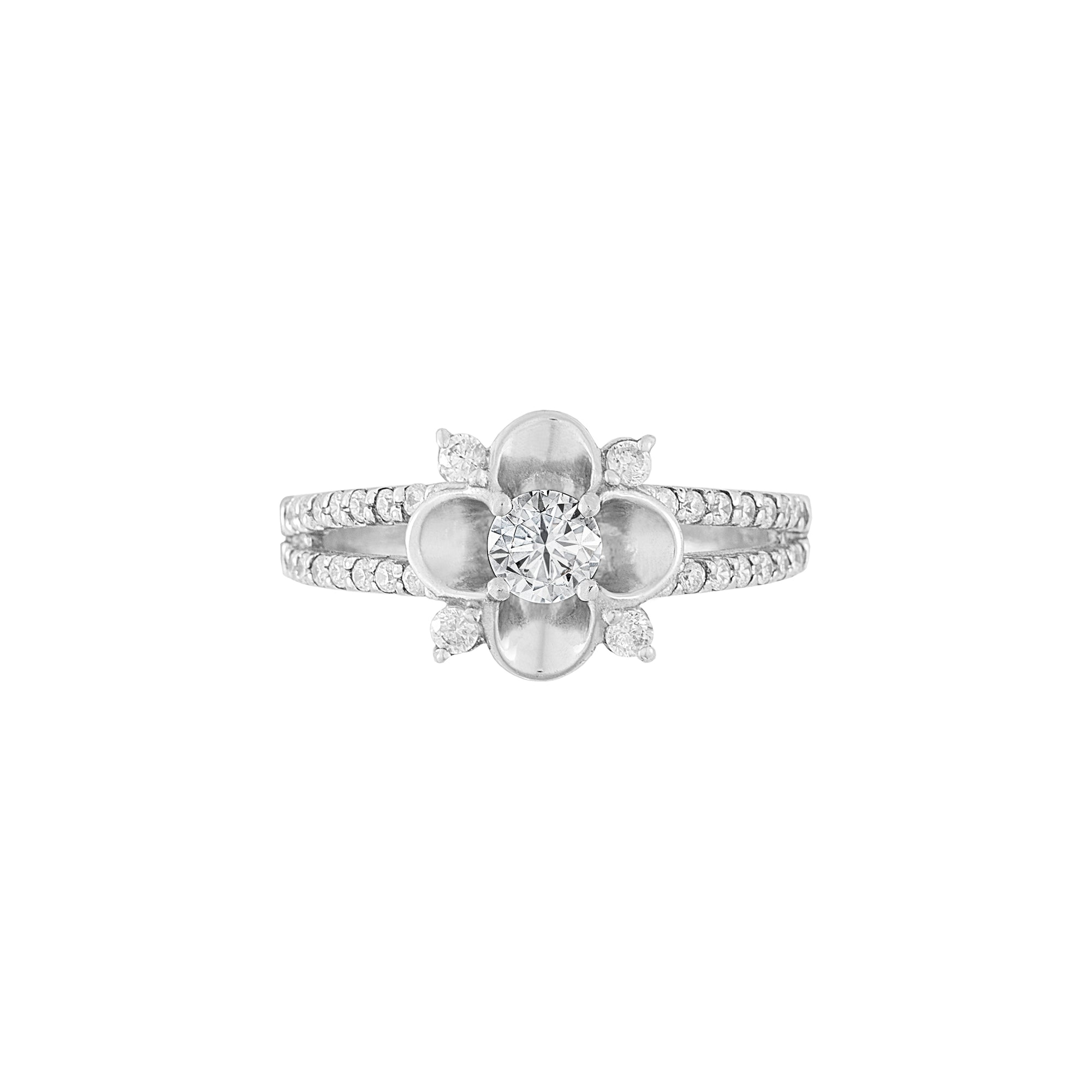 Uno Flower Solitaire Engagement Ring - 0.15 -0.3CT SR2514 AG660