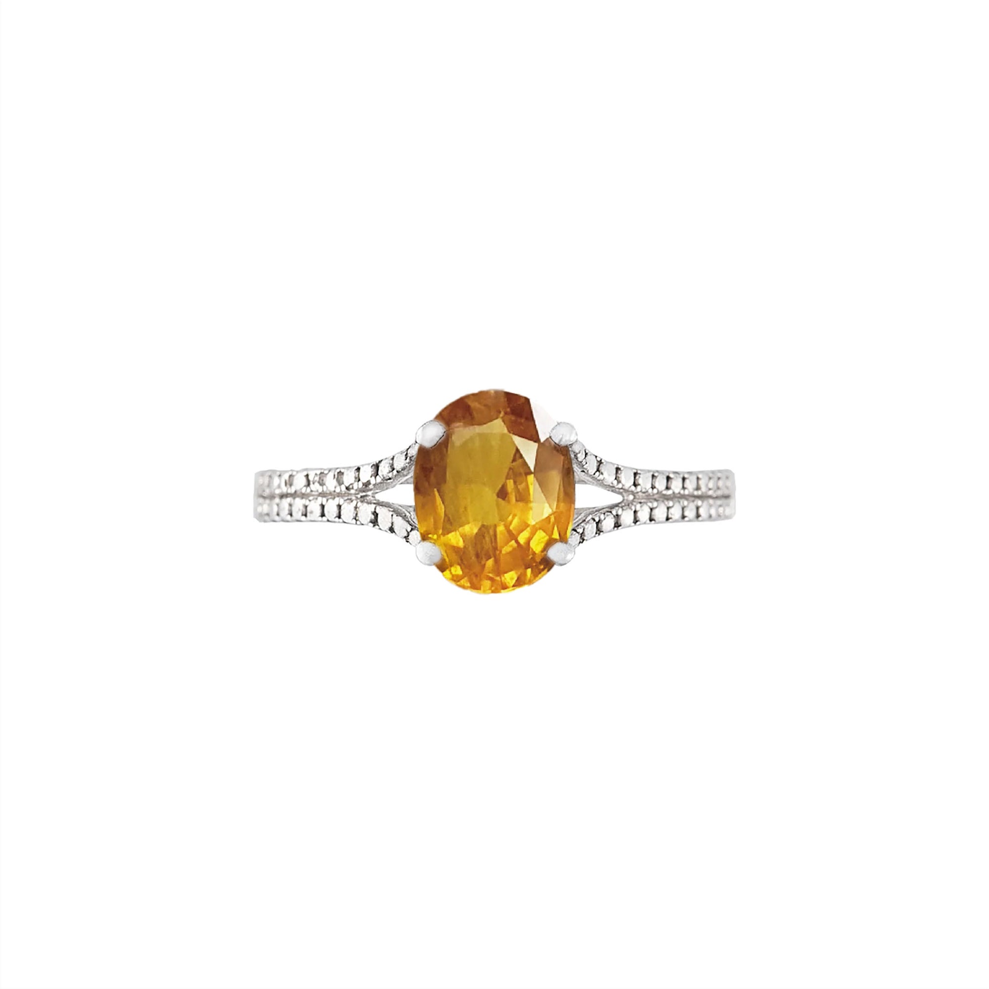 Uno Senso Solitaire Gemstone Ring - Yellow Oval SR2929 AG652