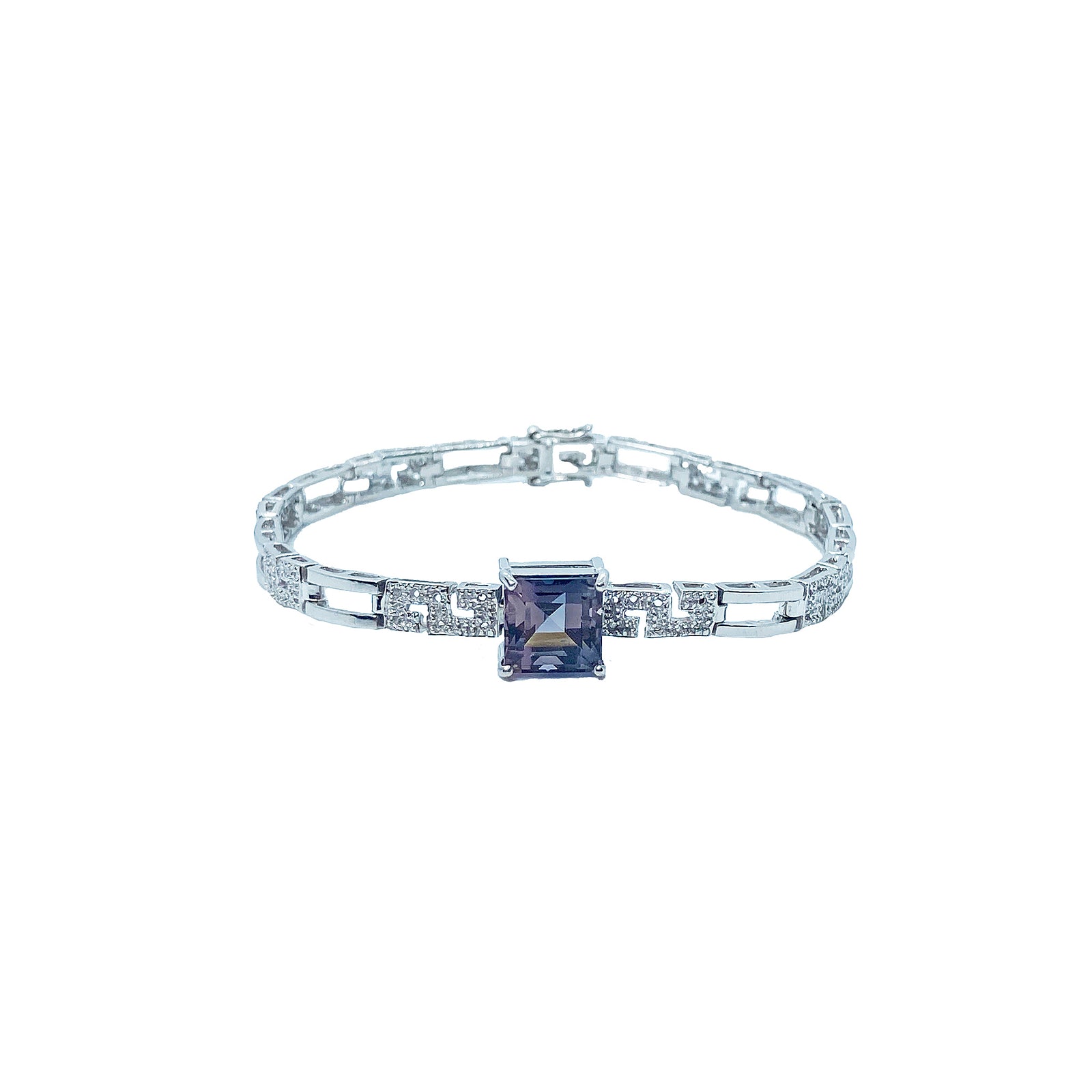 Swas CZ Bracelet With Centre Stone - Purple Princess 2021-114