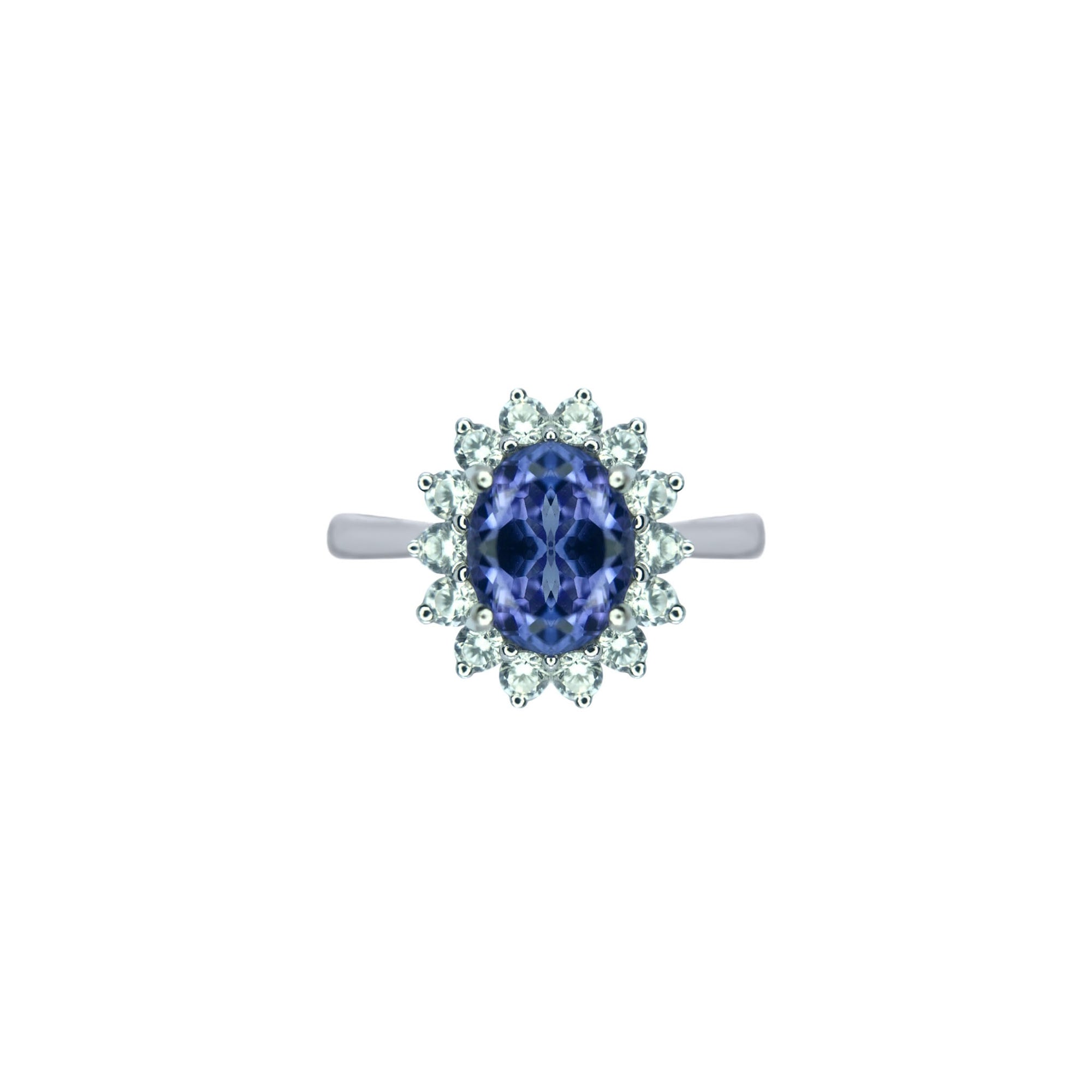 Taba Starburst Halo Ring - Tanzanite Oval 2021-132