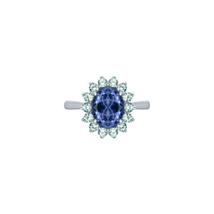 Taba Starburst Halo Ring - Tanzanite Oval 2021-132