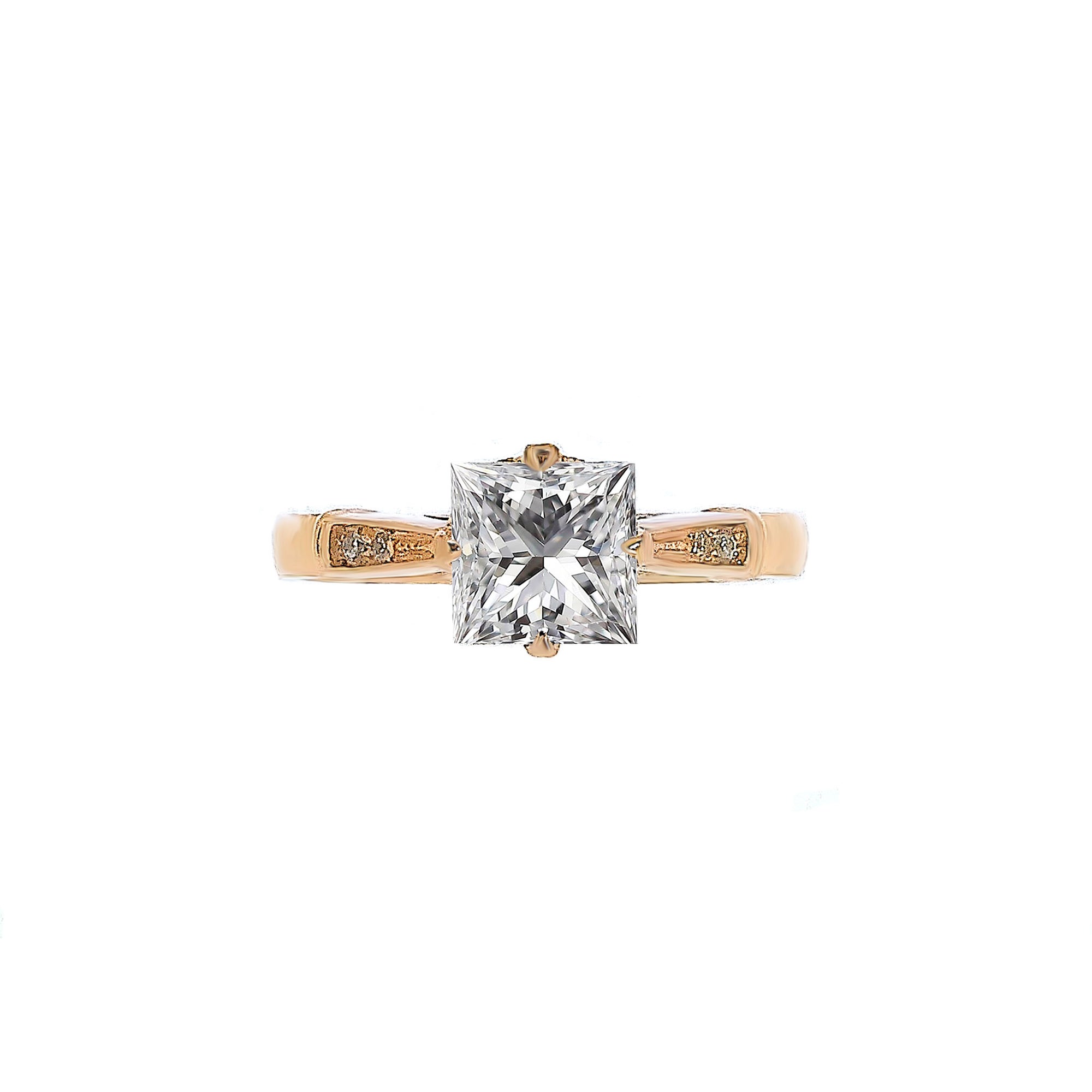 Uno Emma Vintage Princess Cut Solitaire Ring W216 M338-M341