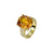 Vanes Pave Setting Solitaire Gemstone Ring - Yellow Oval 2022-004