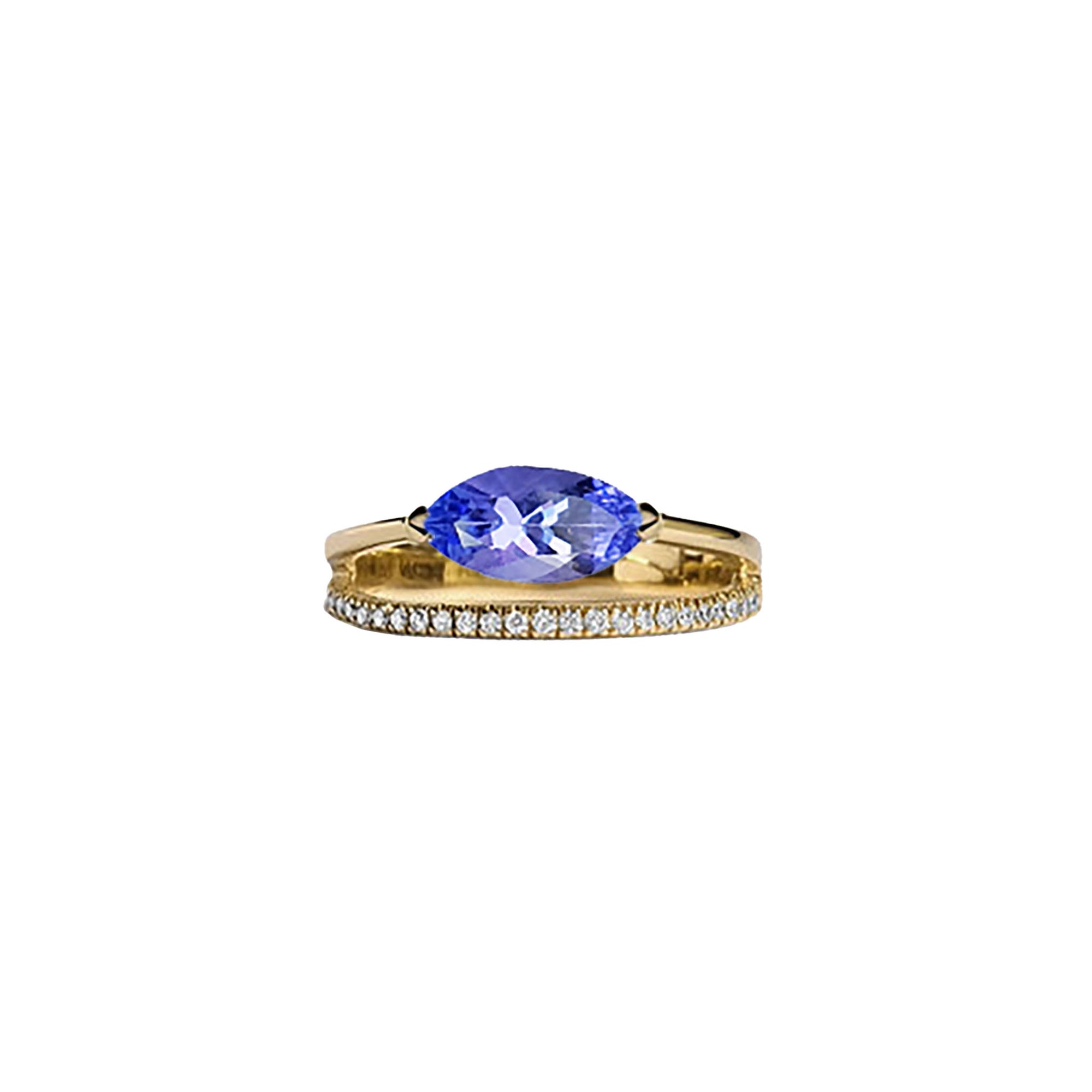 Moi Double Band Ring - Tanzanite Marquise W028