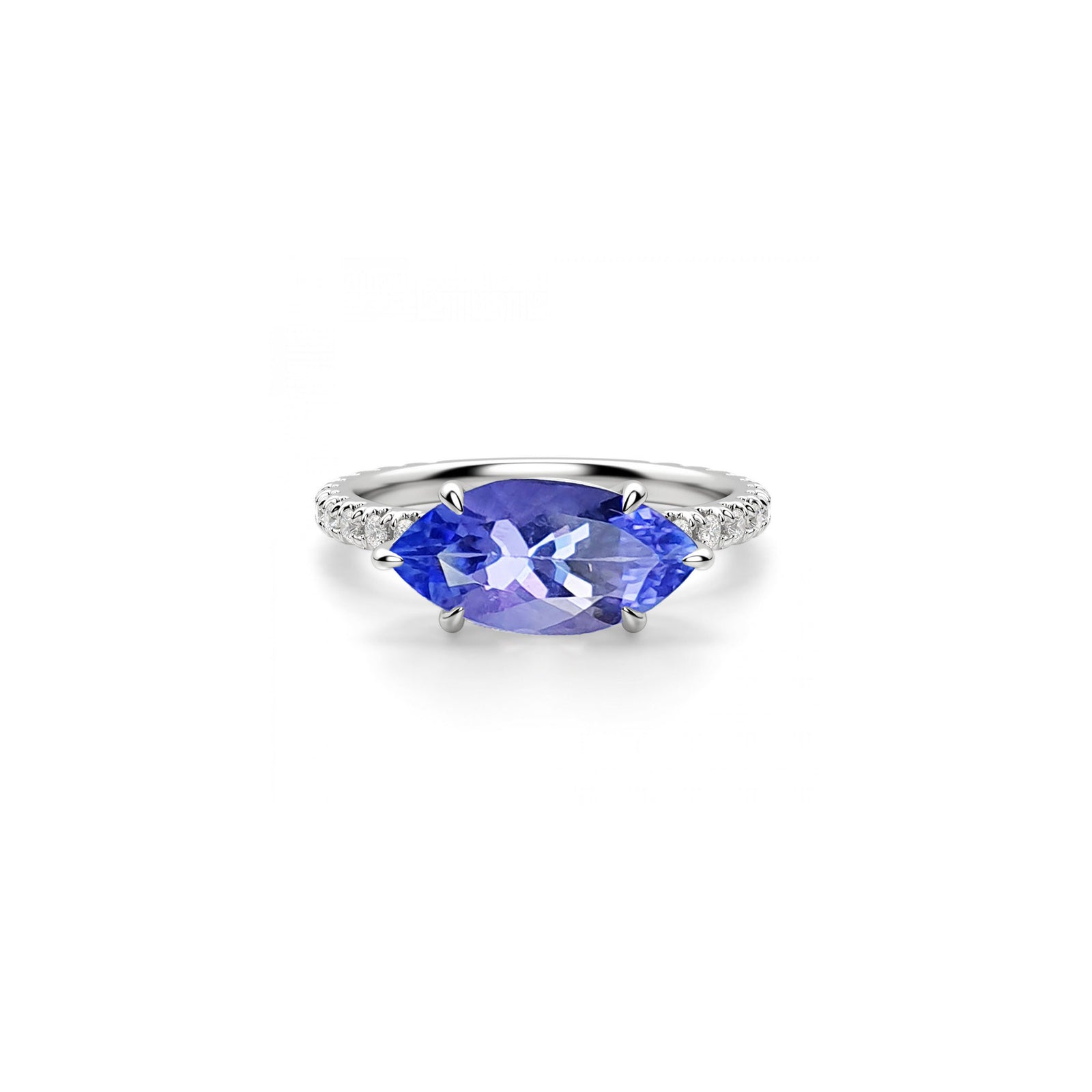 Mast East to West Setting Solitaire Engagement Ring - Tanzanite Marquise W029