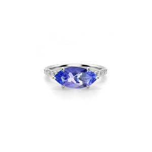Mast East to West Setting Solitaire Engagement Ring - Tanzanite Marquise W029