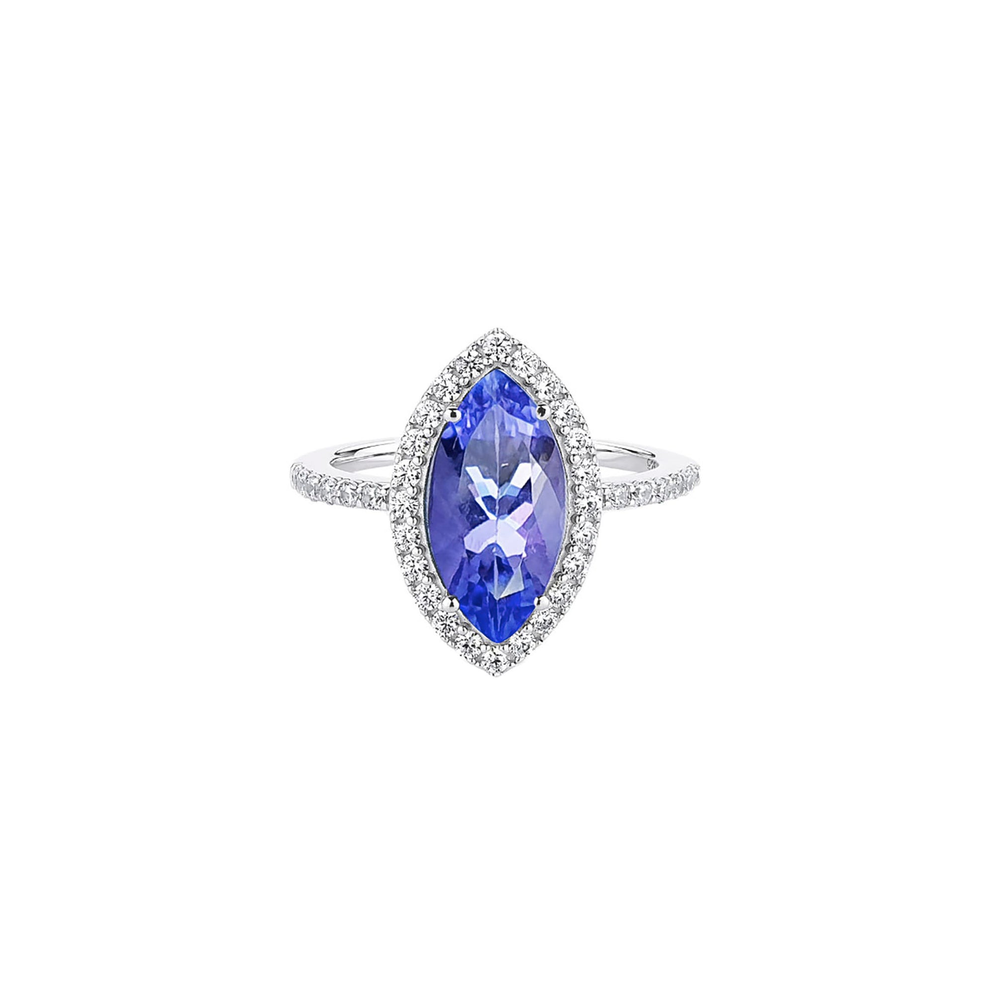 Chroasia Marquise Halo With Side Stone - Tanzanite Marquise W044