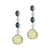 Grace Green Two Tones Gemstone Dangling Earrings - Yellow Pear W063