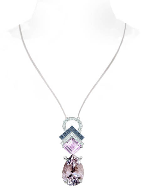 Lovito Drop Necklace - Pink Pear W076