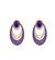 Melodine Oval Hoop Pave Earrings - Purple Oval W086