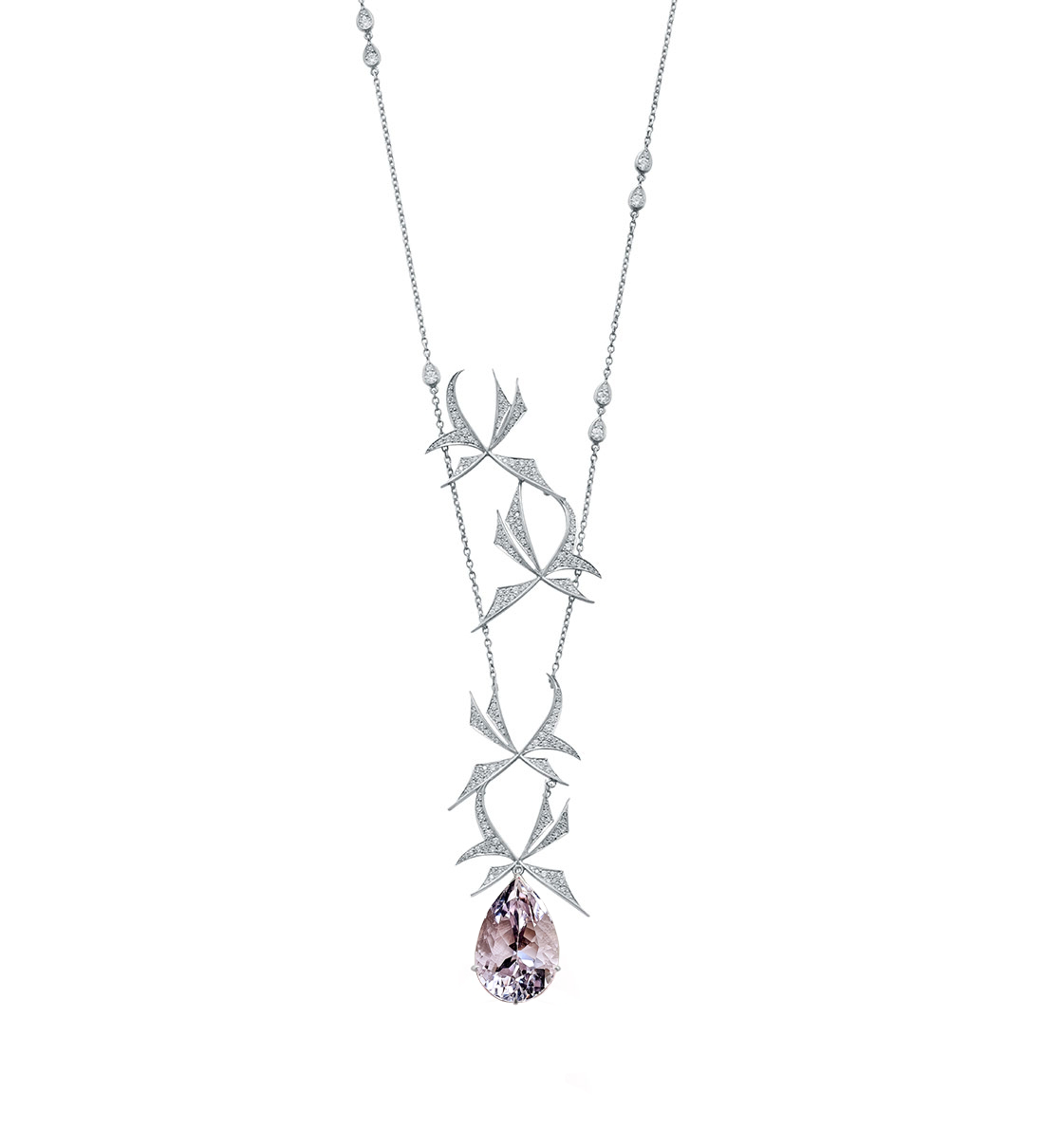 Orwto Contemporary Necklace - Pink Pear W092