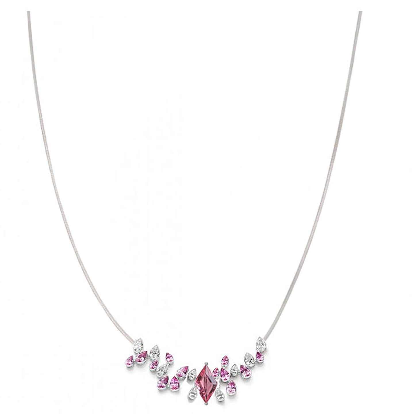 Amelia Cluster Necklace - Pink Kite W093