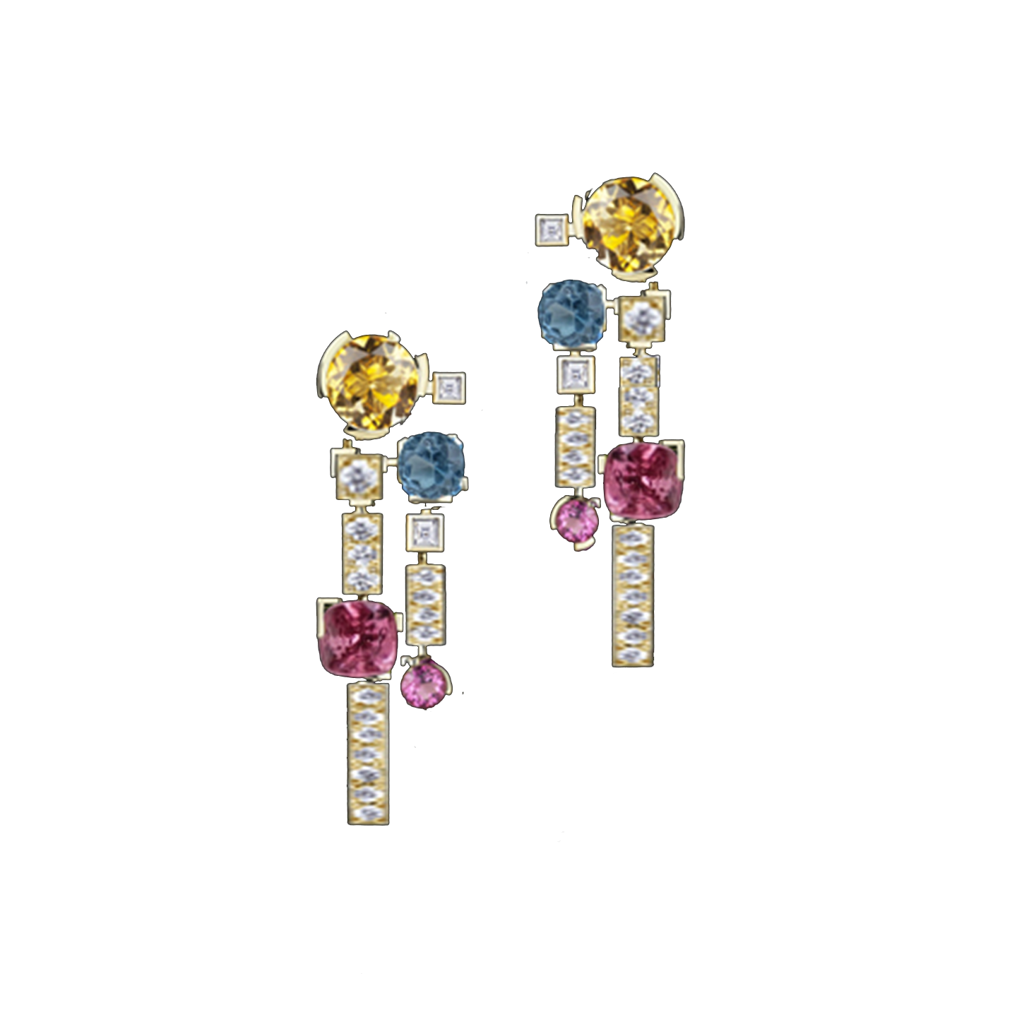 Winniee Multi Stone Earrings - Pink Mix W095