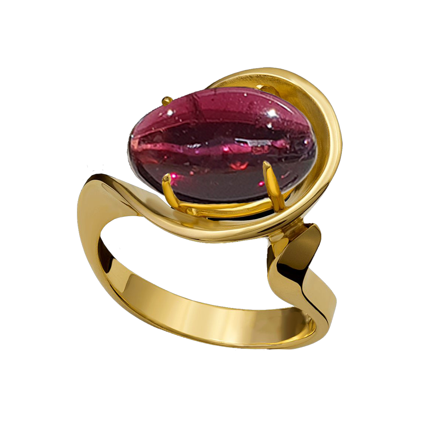 Ella Contemporary Ring - Red Oval W101