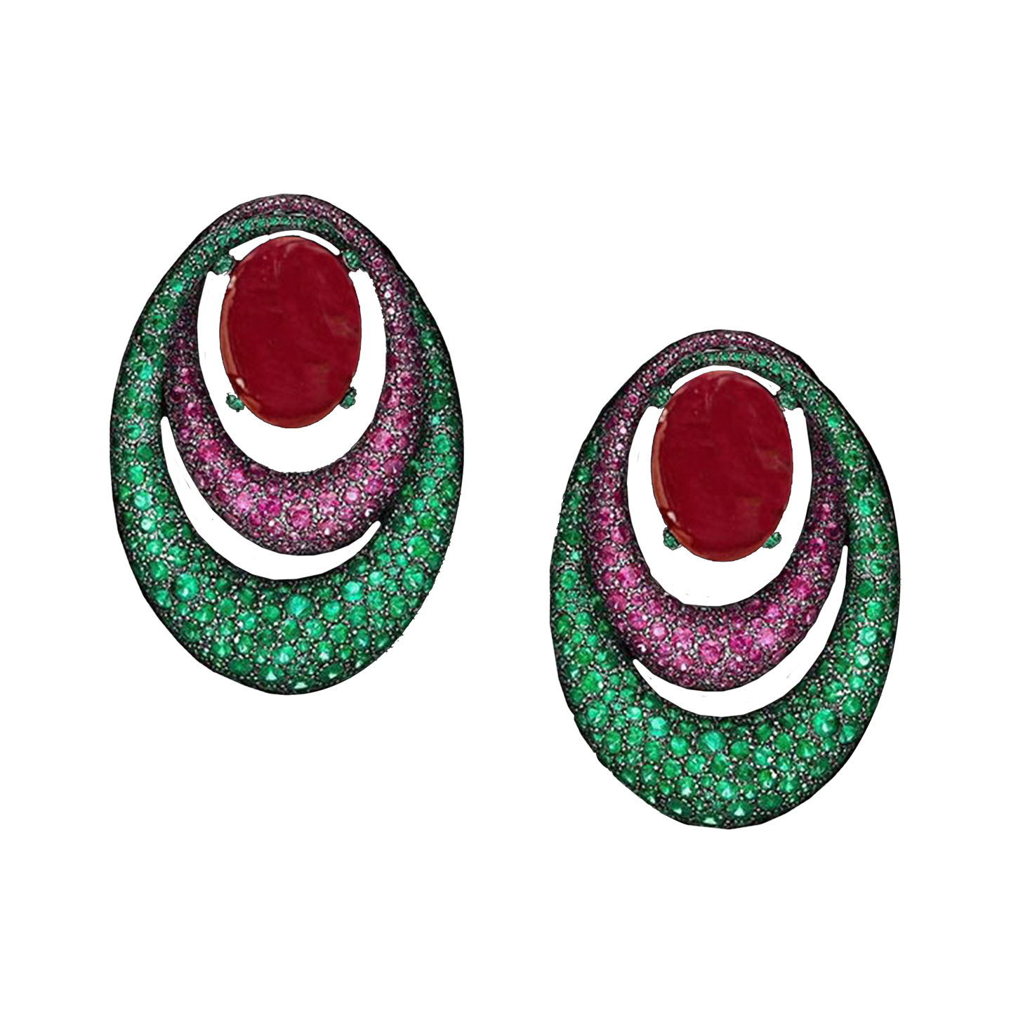 Redenny Gala Earrings - Red Oval W104