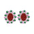 Ashlene Halo Earrings - Red Oval W105