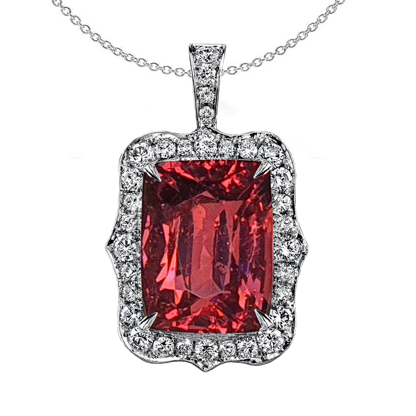 Olivia Halo Pendant - Pink Rectangle W114