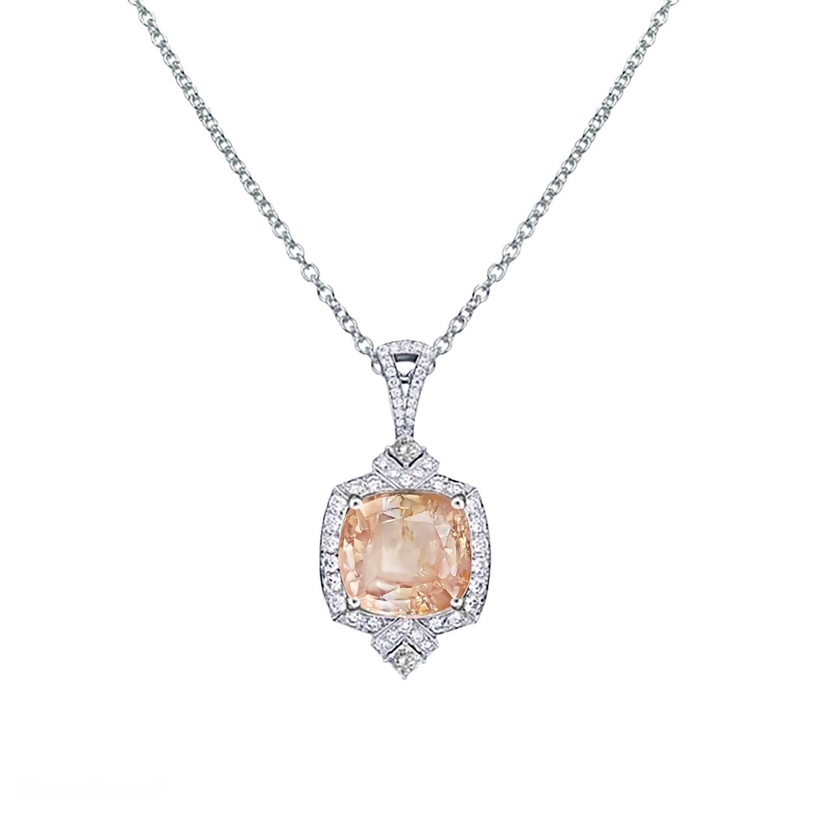 Gioni Halo Pendant - Pink Cushion W129