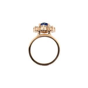 Polly Starburst Semi Halo Ring - Tanzanite Pear W132