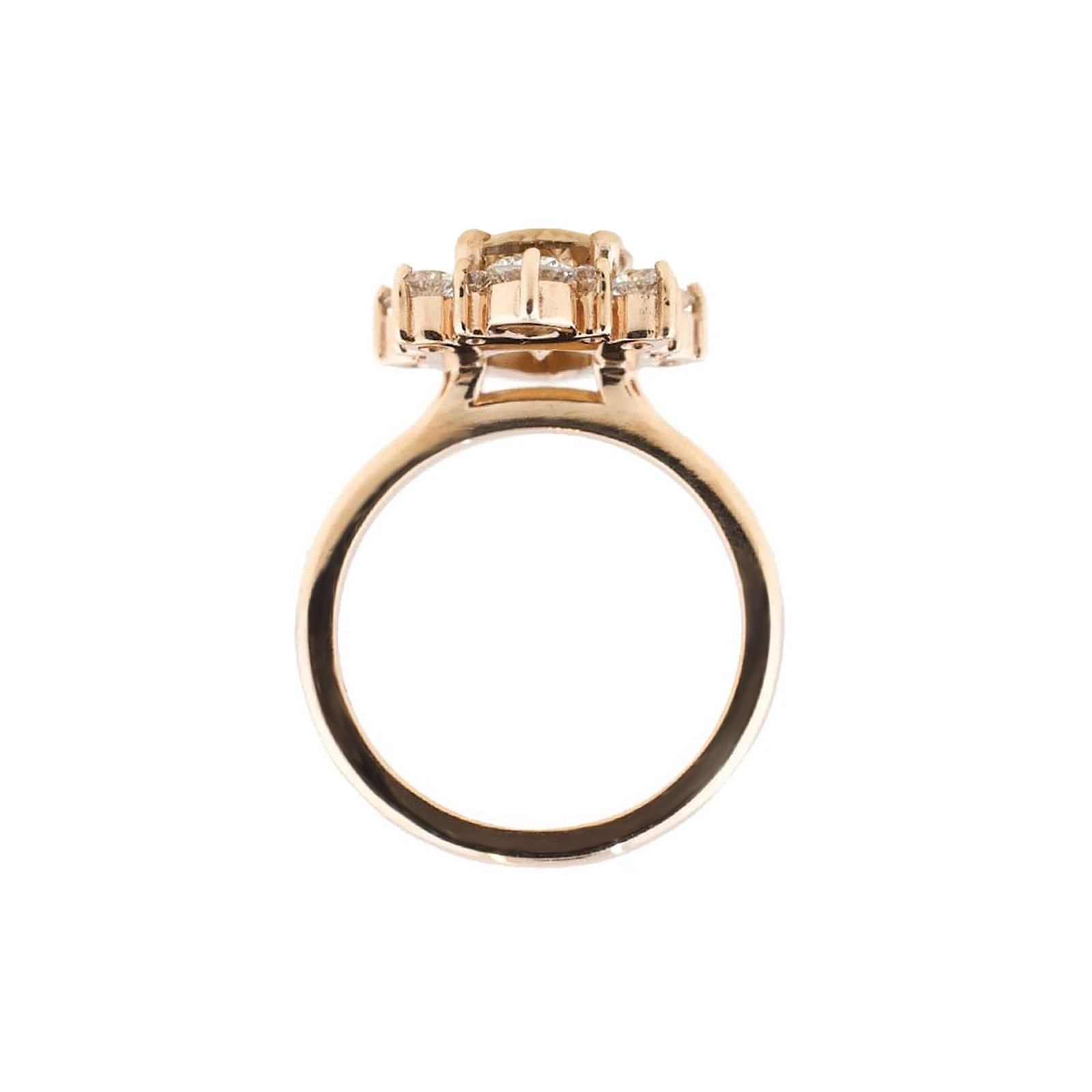 Polly Starburst Semi Halo Ring - Pink Pear W132