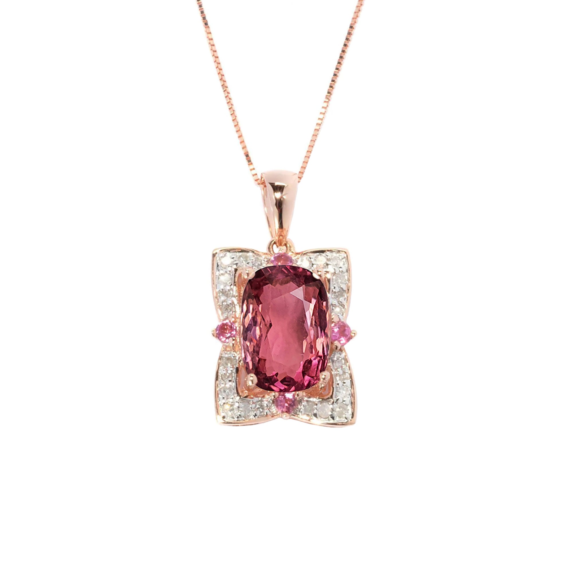 Devon Halo Pendant - Pink Oval W134