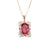 Devon Halo Pendant - Pink Oval W134