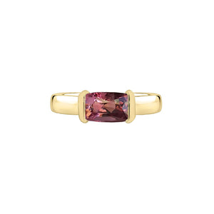 Sia Solitaire East-to-West Setting Ring - Pink Long Cushion W140