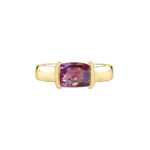 Sia Solitaire East-to-West Setting Ring - Pink Long Cushion W140