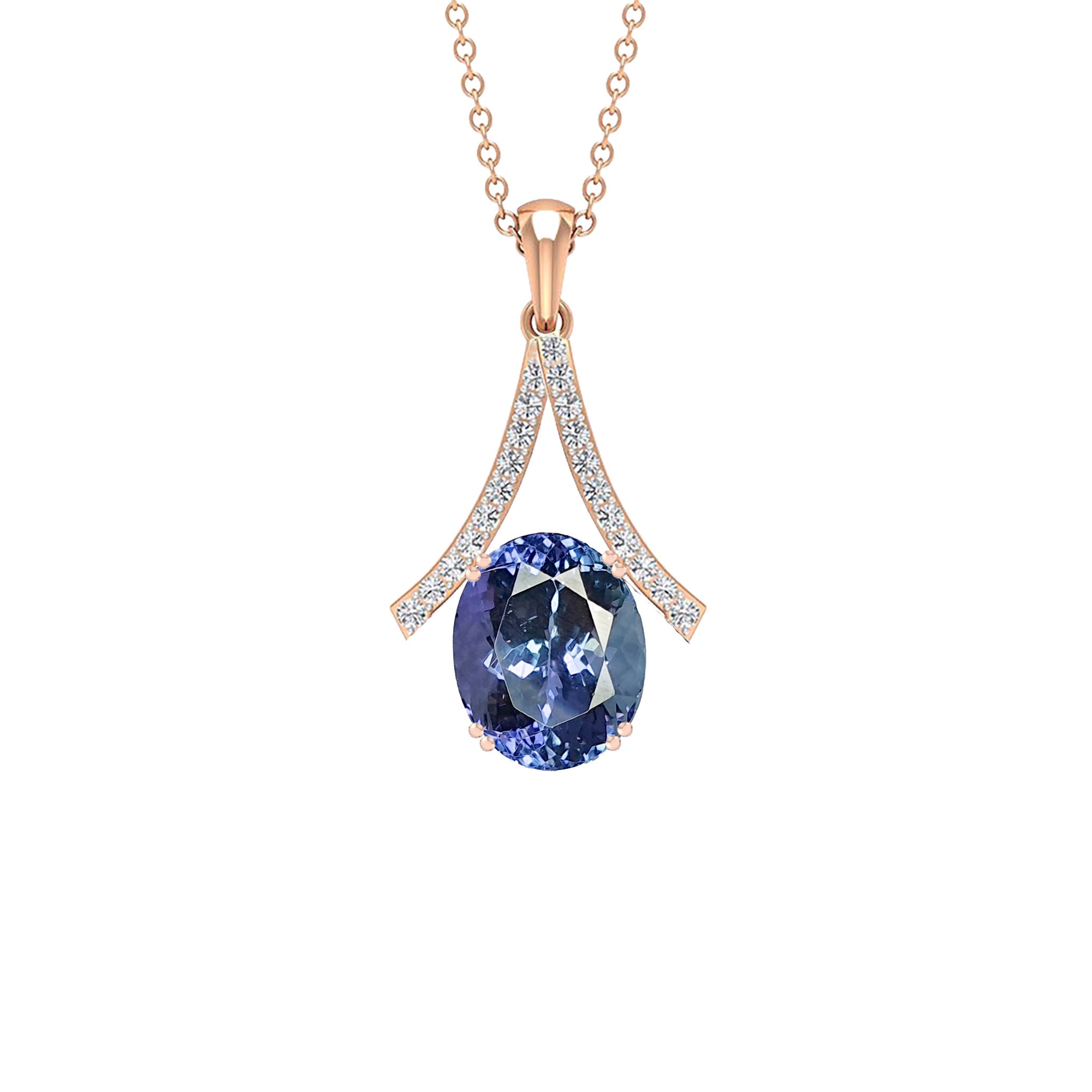 Beth Gemstone Pendant - Tanzanite Oval W142