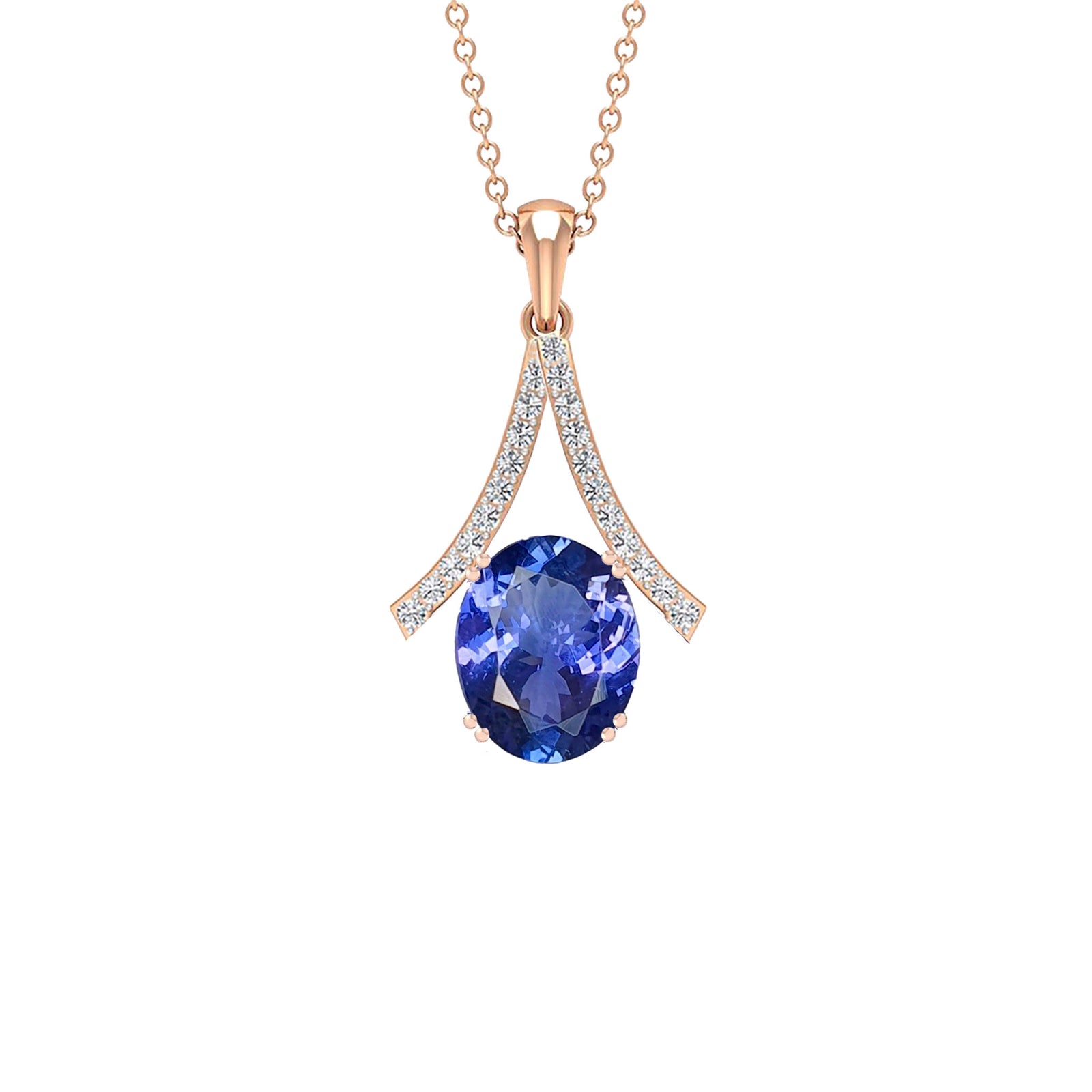 Beth Gemstone Pendant - Tanzanite Oval W142