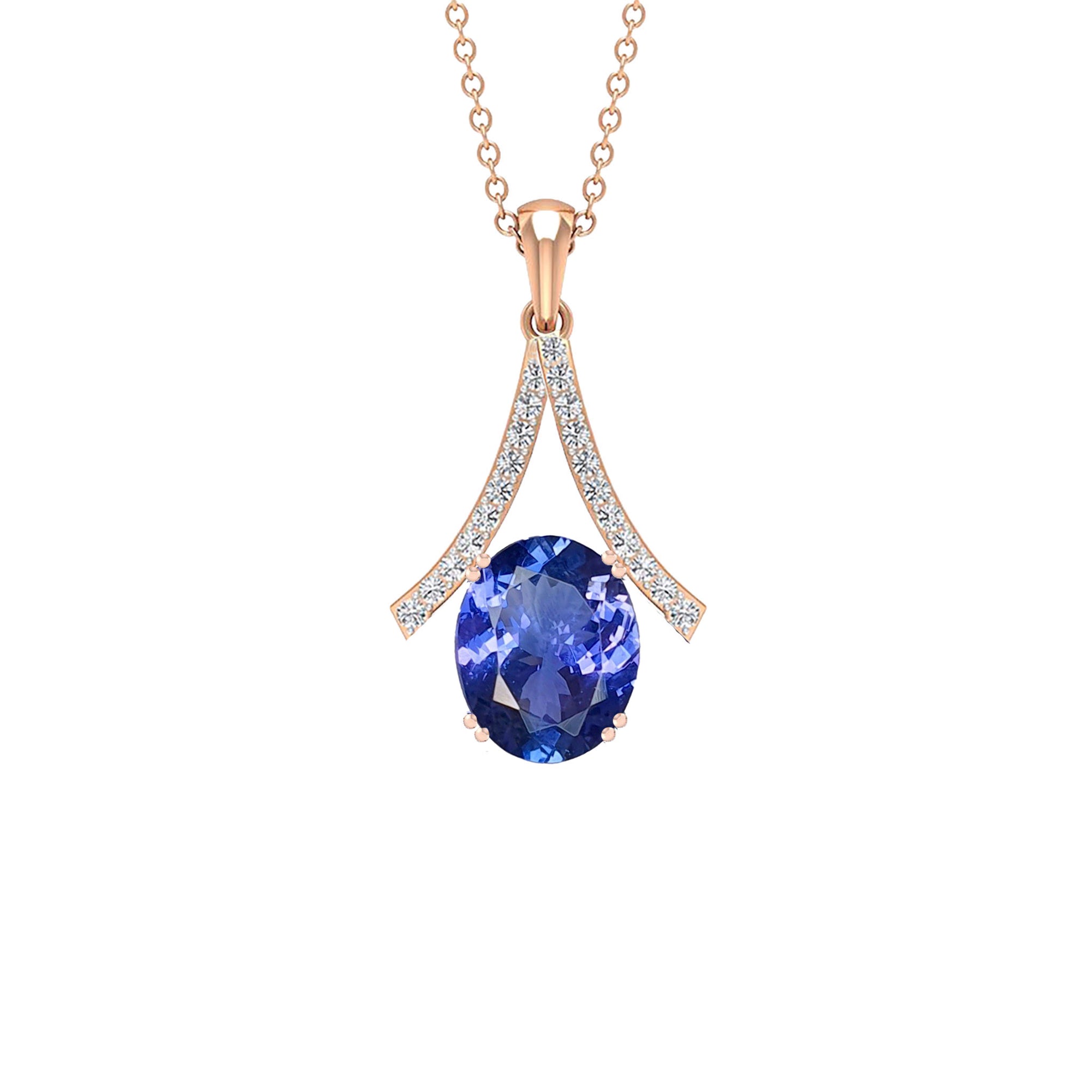 Beth Gemstone Pendant - Tanzanite Oval W142