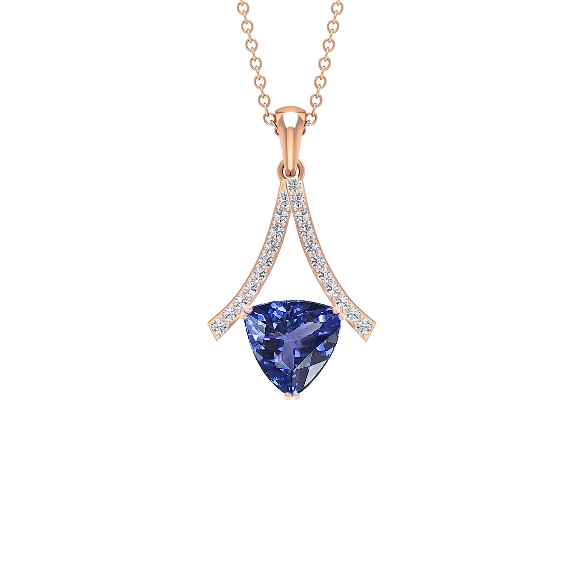 Beth Gemstone Pendant - Tanzanite Trillion W142