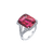 Lisana Semi Halo Gemstone Ring - Pink Long Cushion W145