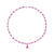 Irina Oval Round Gemstone Drop Detachable Necklace - Pink Pear W158