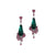 Francia Geometric Dangling Earrings - Teal Green Pear W165