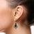 Zelda Geometric Dangling Earrings - Teal Green Pear W166