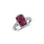 Emmy Halo Ring - Pink Baguette W170