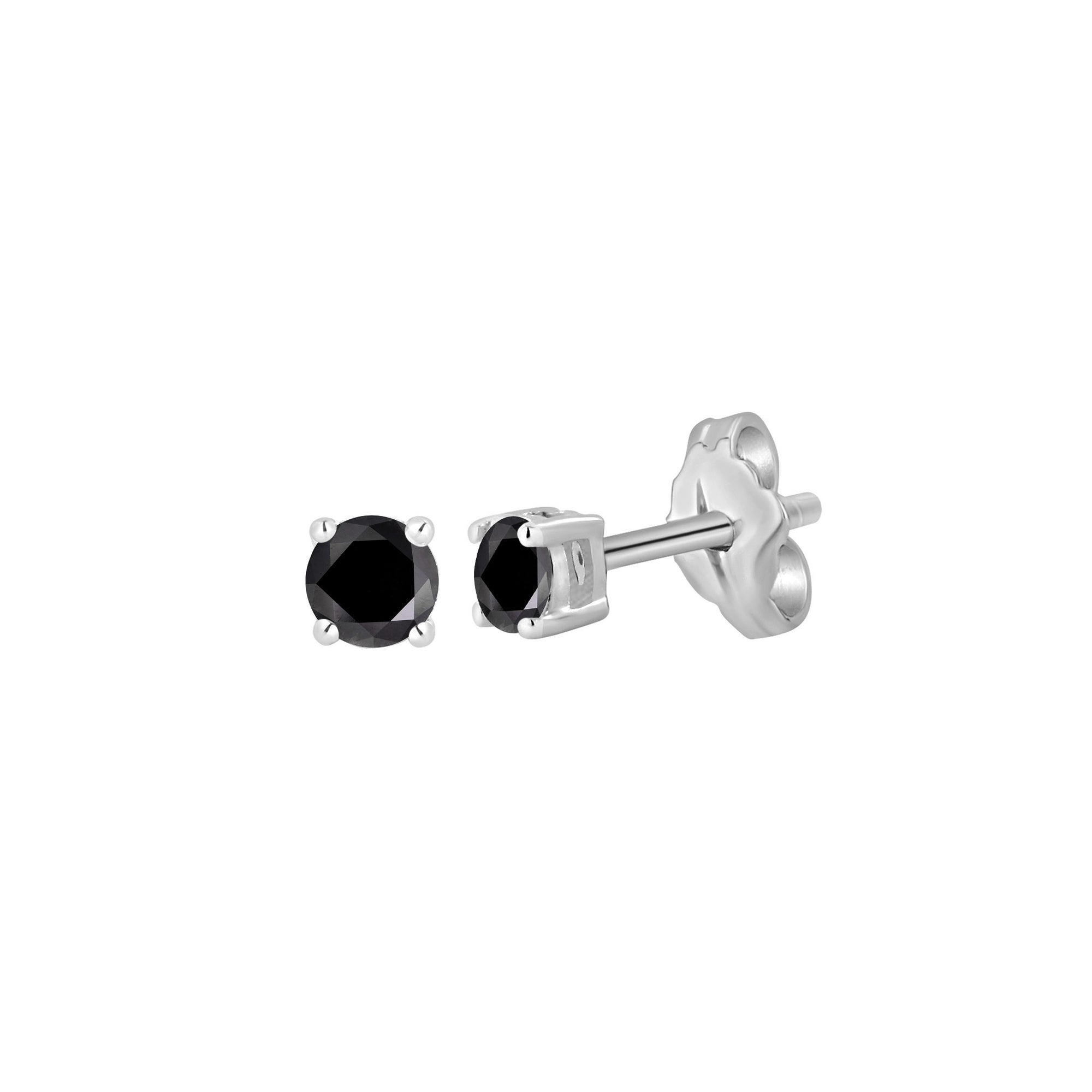 Lili Diamonds Ear Studs - Black Round W175