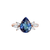 Petal Pear Three Stones Ring - Tanzanite Pear W191