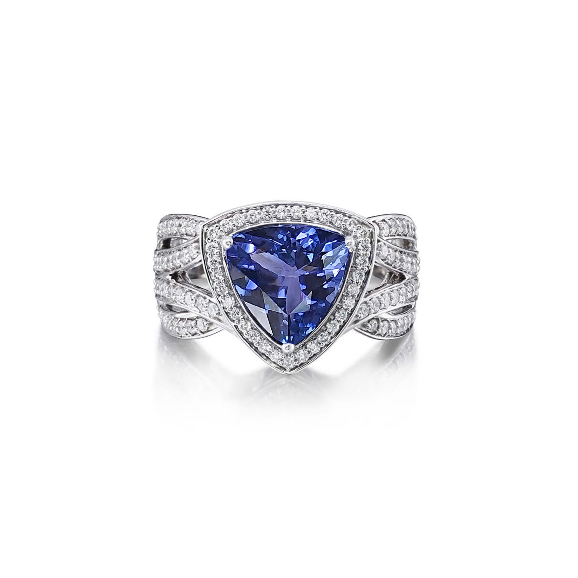 Tallon Halo Gemstone Cocktail Ring - Tanzanite Trillion W192