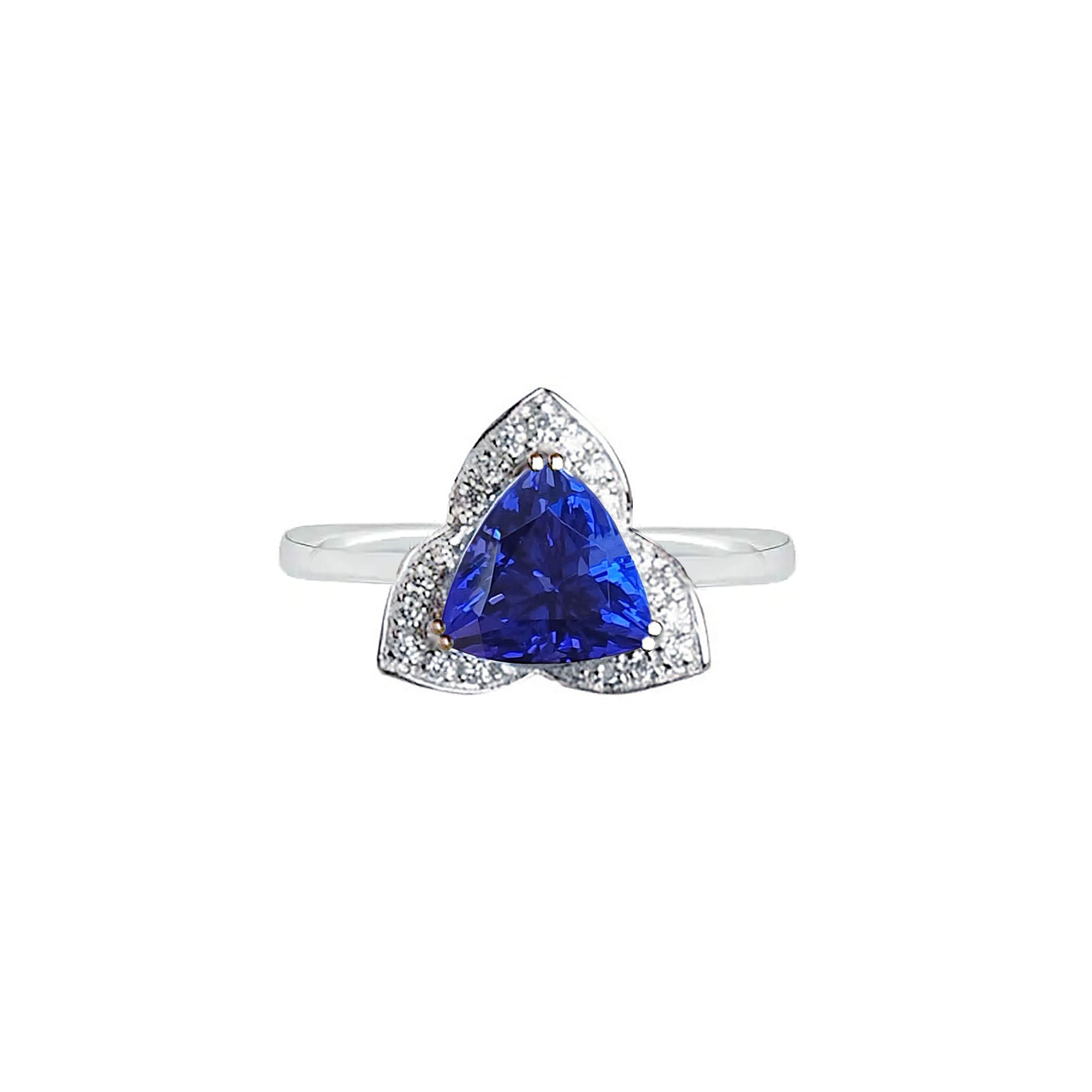 Spade Halo Engagement Ring - Tanzanite Trillion W193