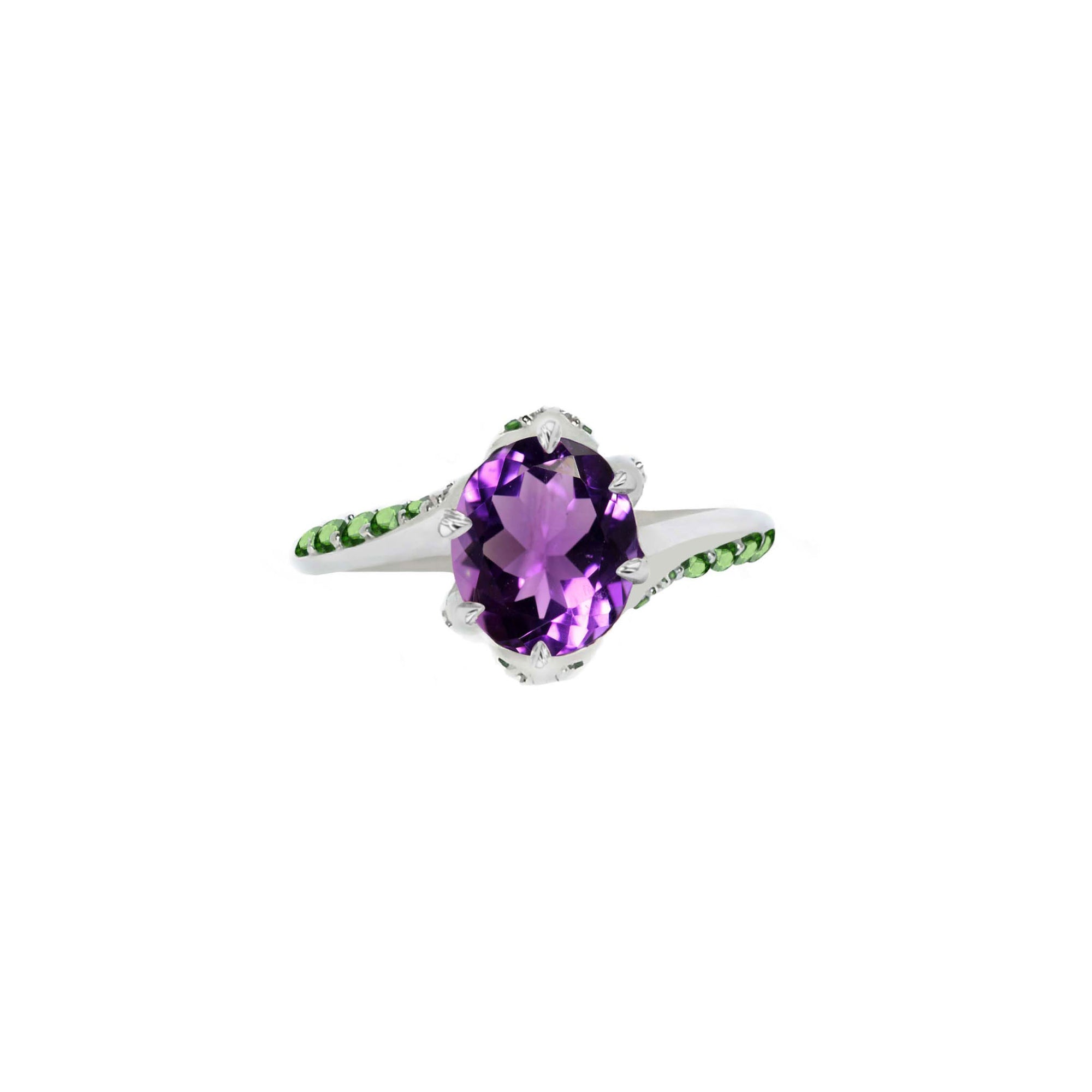 Narose Gemstone Engagement Ring - Semi Precious Oval W207