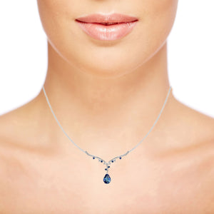 Ava Drop Down Diamonds Necklace - Tanzanite Pear W225