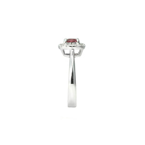 Dianna Halo Engagement Ring - Red Cushion 2022-138 W239