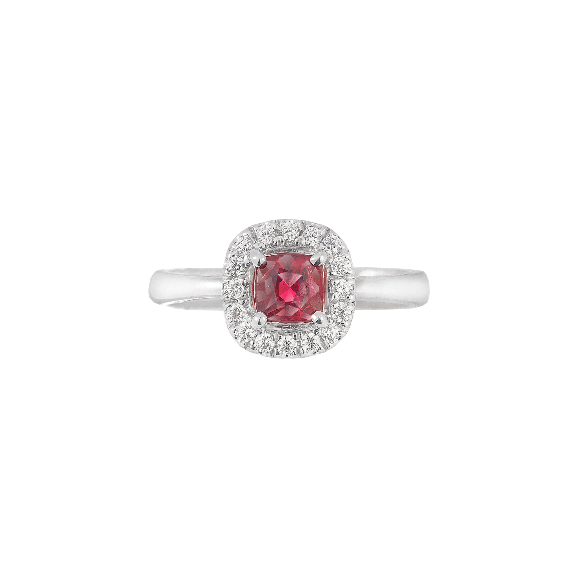 Dianna Halo Engagement Ring - Red Cushion 2022-138 W239