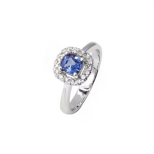 Dianna Halo Engagement Ring - Blue Cushion 2022-155 W239