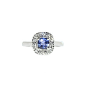 Dianna Halo Engagement Ring - Blue Cushion 2022-155 W239